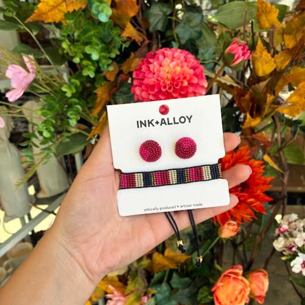 Ink + Alloy - Beaded Earrings and Bracelet Set- NWT